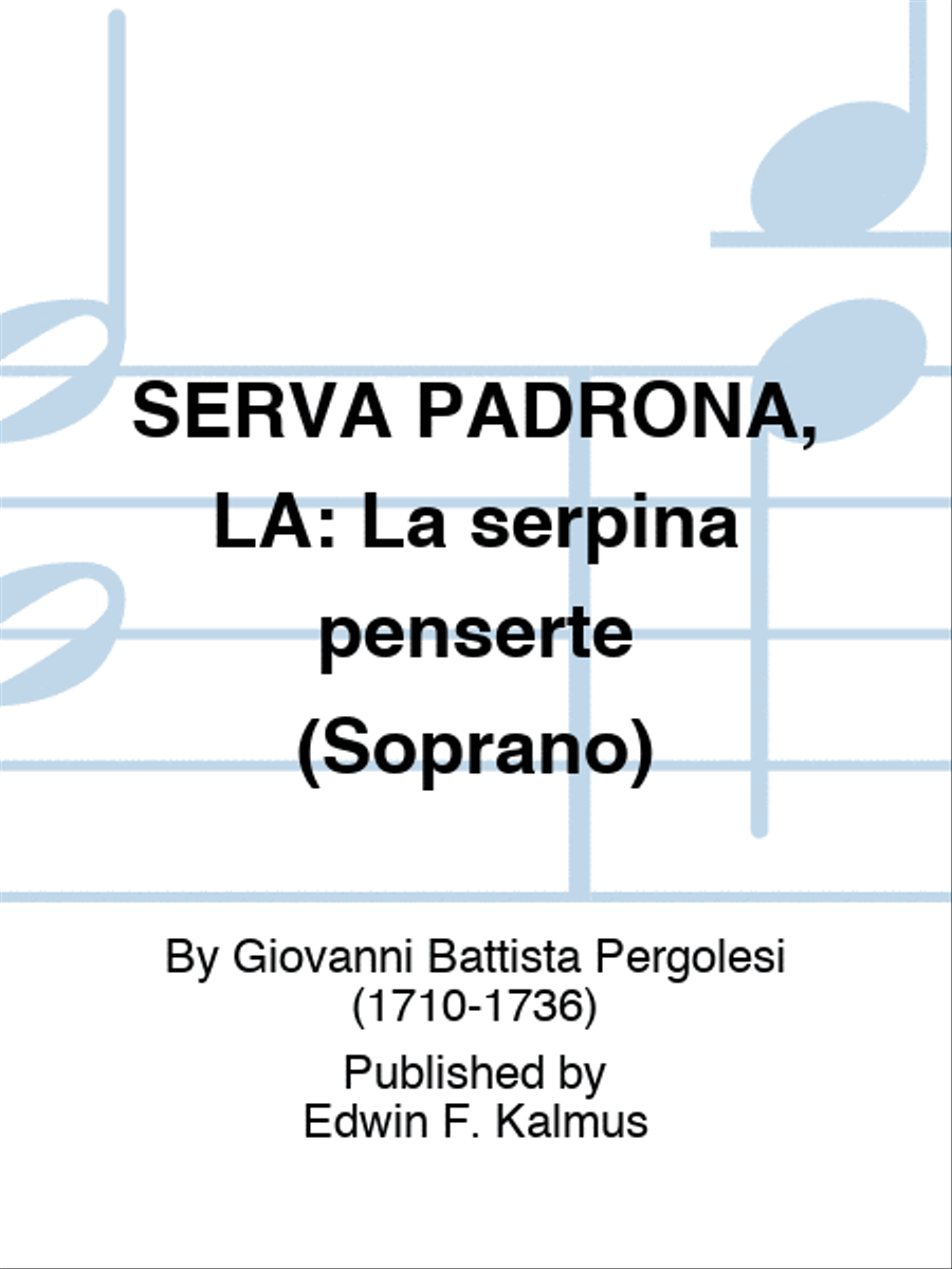 SERVA PADRONA, LA: La serpina penserte (Soprano) Score scores gallery preview page 1