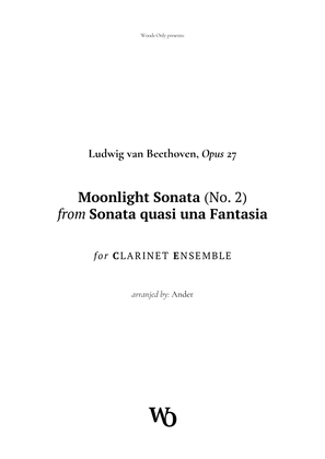 Book cover for Moonlight Sonata by Beethoven for Clarinet Ensemble
