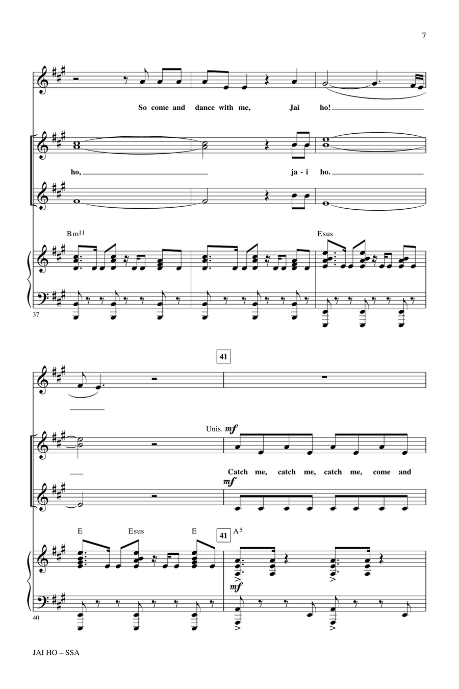 Jai Ho (from The Motion Picture Slumdog Millionaire) SSA scores gallery preview page 6