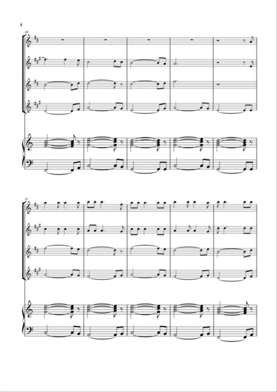 Hallelujah Saxophone Quartet scores gallery preview page 4
