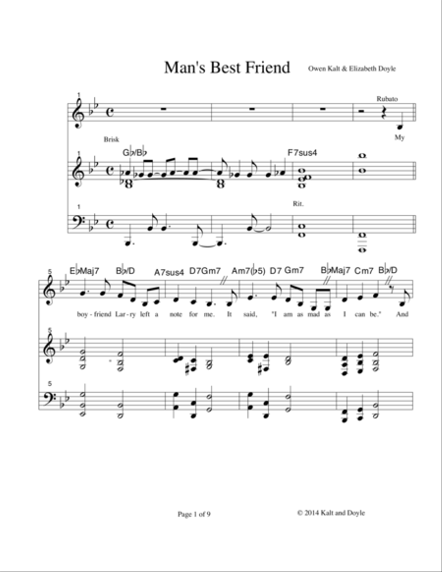 Man's Best Friend Voice scores gallery preview page 1