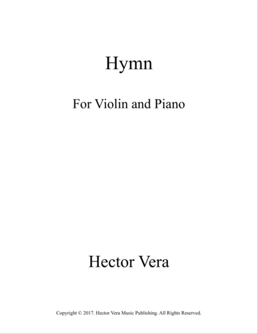 Hymn for Violin and Piano Violin Solo scores gallery preview page 1