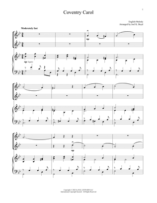 Coventry Carol (for Violin Duet and Piano)