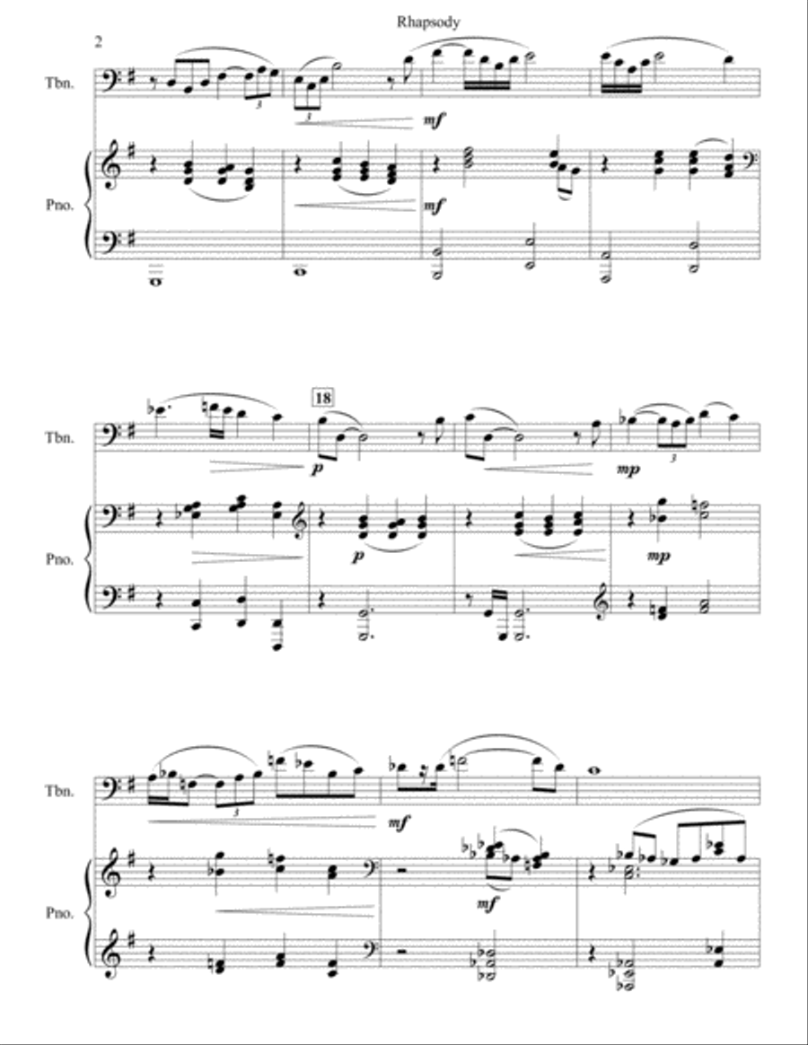 Rhapsody for Trombone and Piano image number null