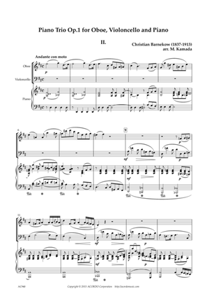 Book cover for "Andante con moto" from Piano Trio, Op.1 for Oboe, Violoncello & Piano