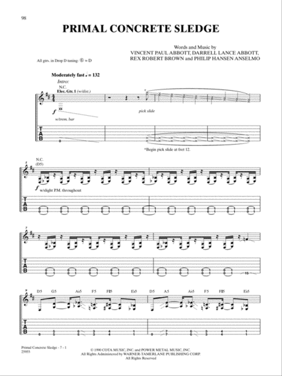 Primal Concrete Sledge Primal Concrete Sledge Guitar Tablature scores gallery preview page 1