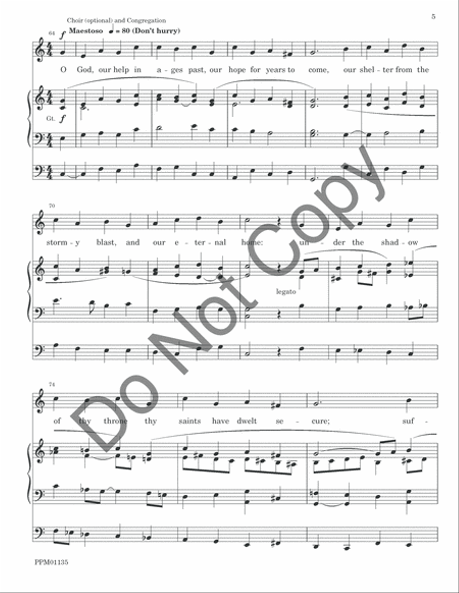 O God Our Help in Ages Past: Fanfare, Recitative and Hymn Organ scores gallery preview page 8
