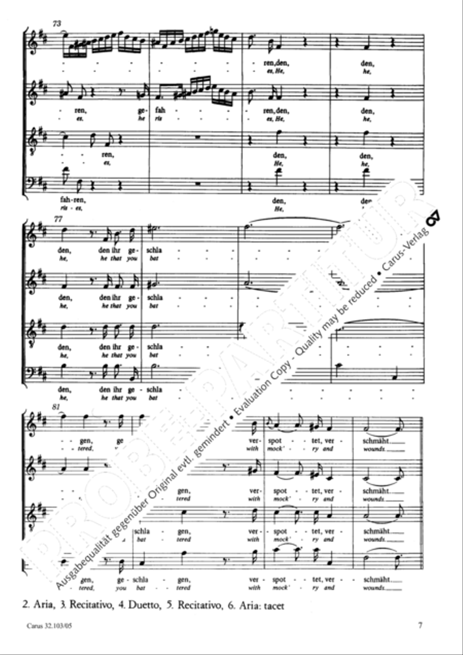 O tremble bow down now (Erzittert und fallet) 4-Part scores gallery preview page 8