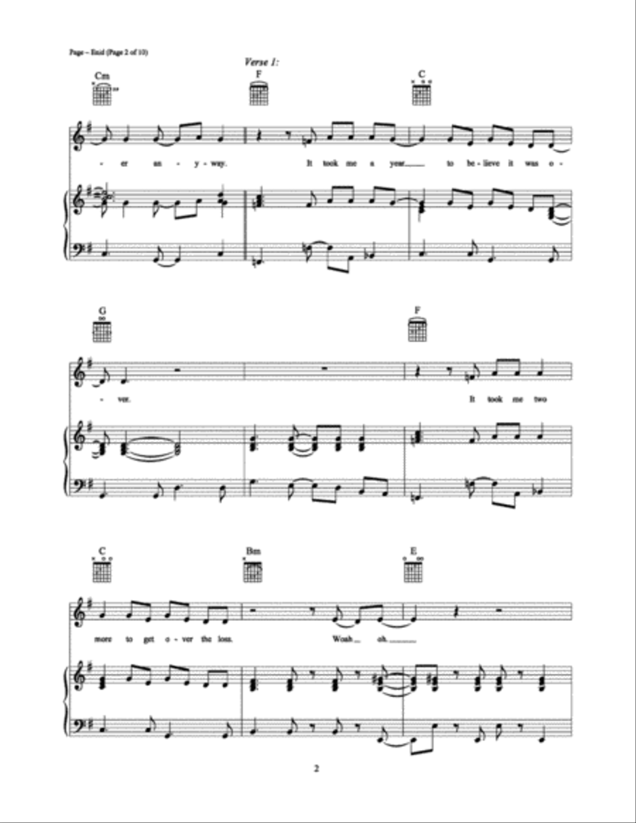 Enid Piano, Vocal, Guitar scores gallery preview page 2