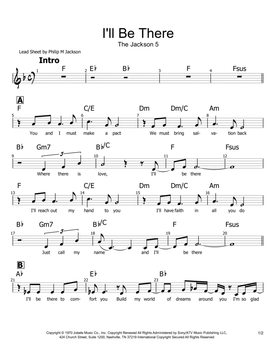 I'll Be There I'll Be There Piano scores gallery preview page 1