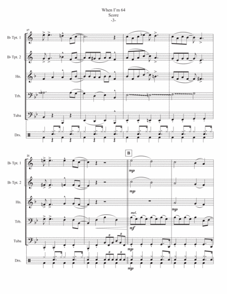 When I'm Sixty-four by The Beatles Horn - Digital Sheet Music