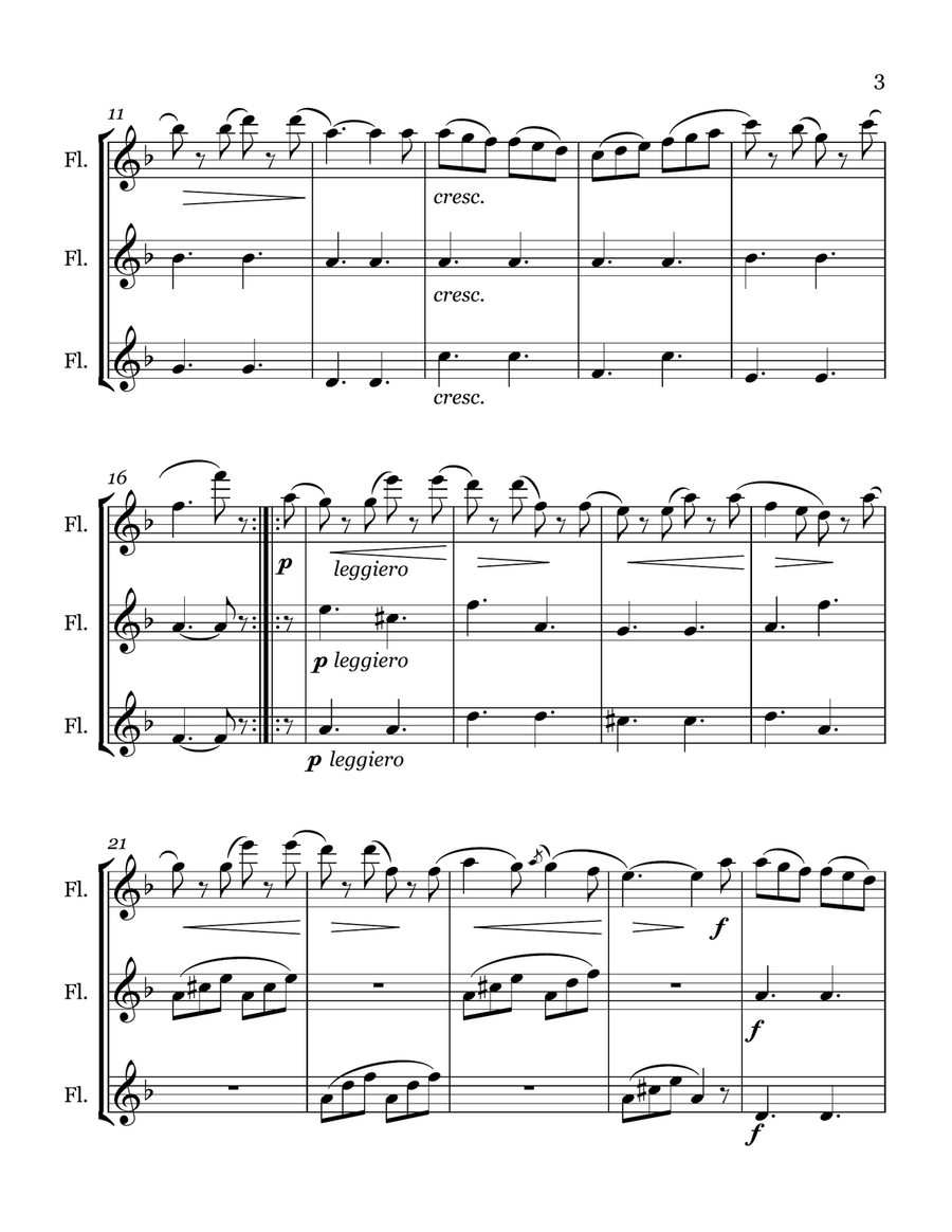 Le Tarantelle for Flute Trio Flute Trio scores gallery preview page 3
