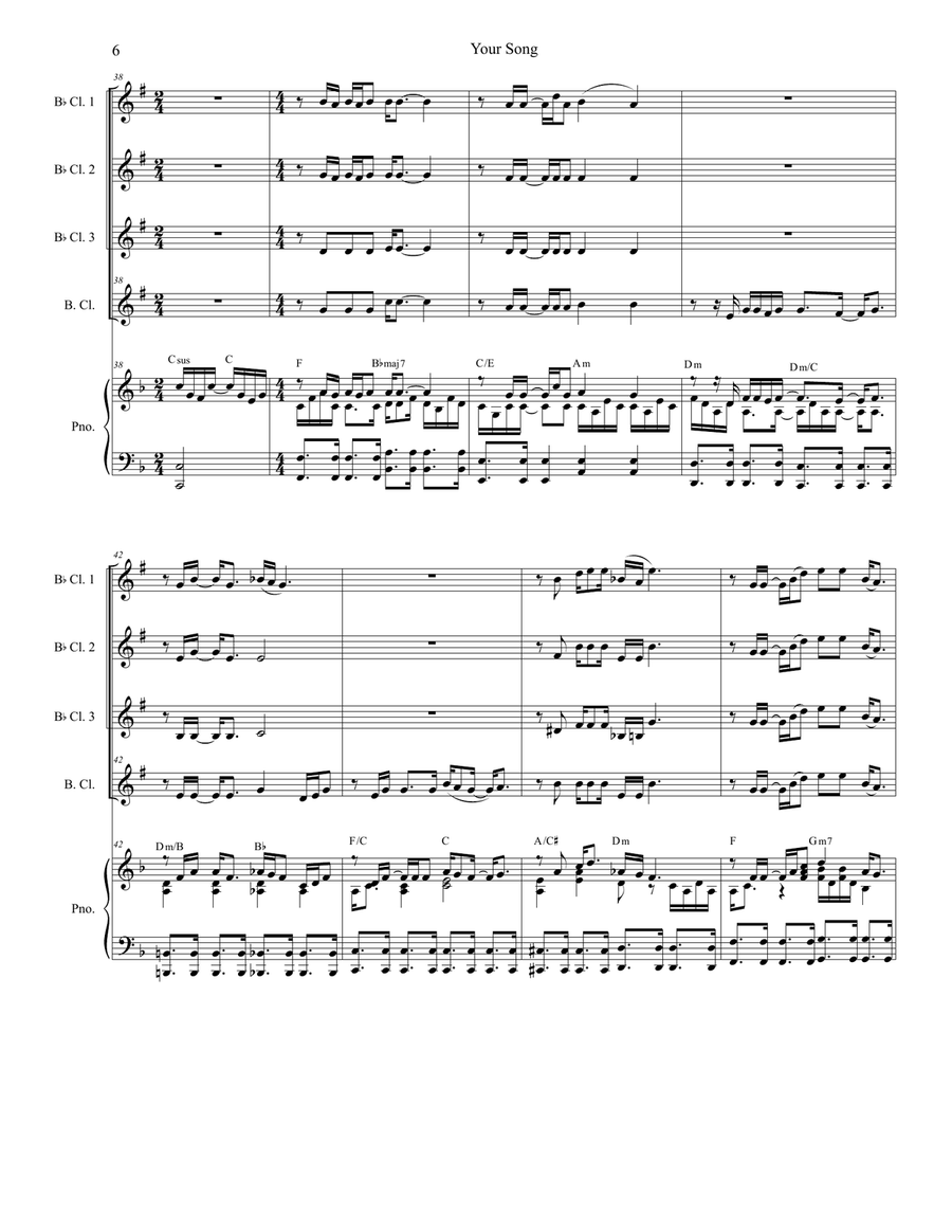 Your Song Your Song Woodwind Ensemble scores gallery preview page 6