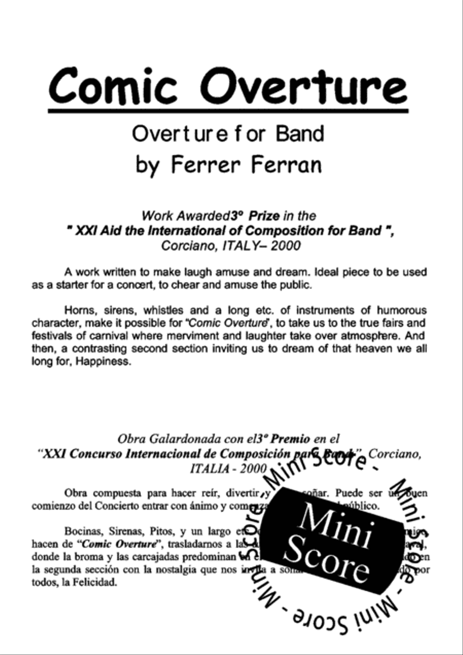 Comic Overture Concert Band scores gallery preview page 3