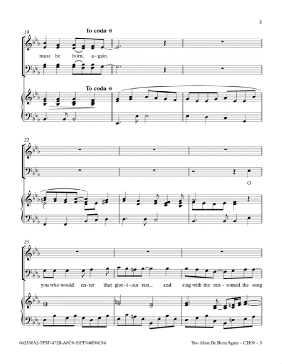 You Must Be Born Again You Must Be Born Again 4-Part scores gallery preview page 3