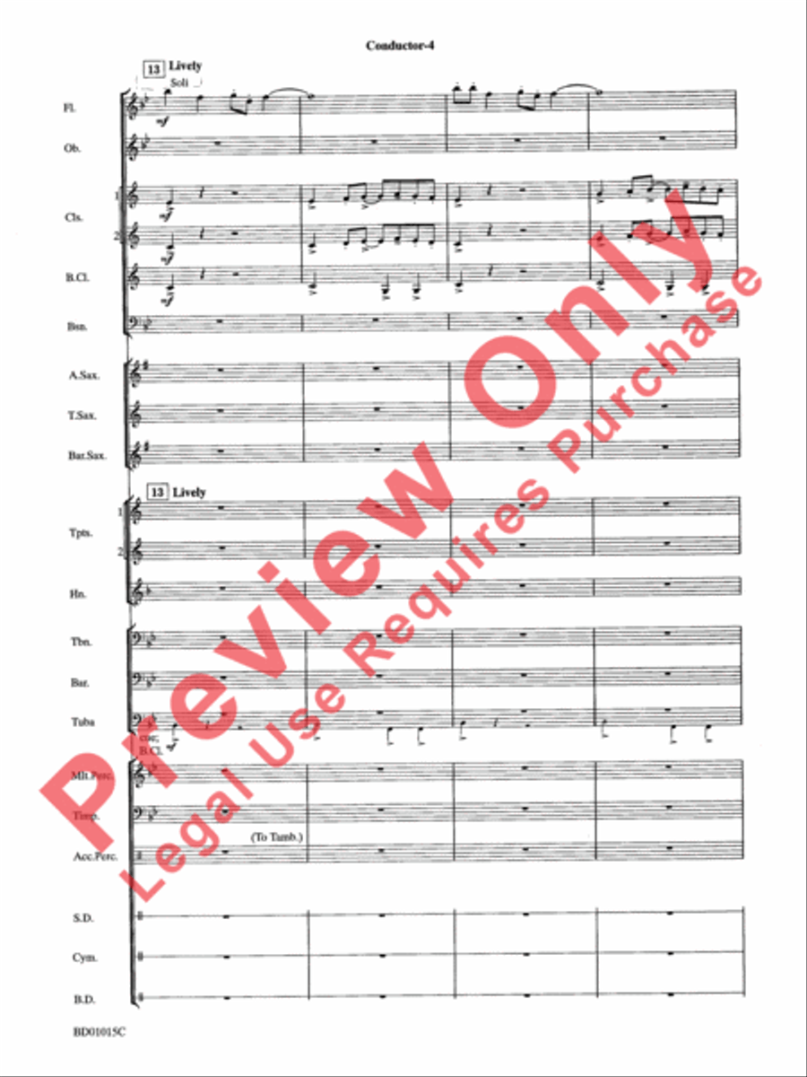 Ash Lawn Echoes (An Overture for Band) Concert Band scores gallery preview page 7