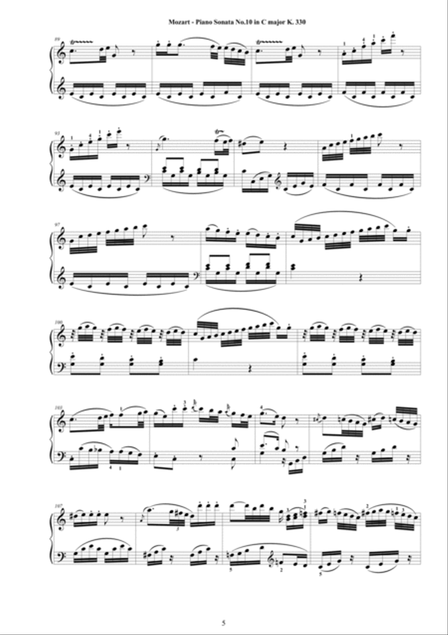 Mozart - Piano Sonata No.10 in C major K 330 - Complete score Piano Solo scores gallery preview page 5