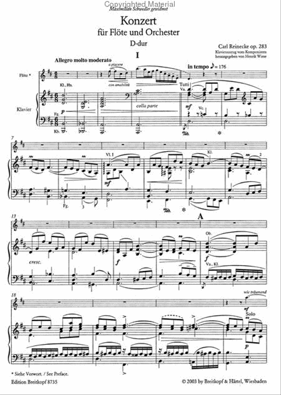 Flute Concerto in D major Op. 283 Flute Solo scores gallery preview page 2