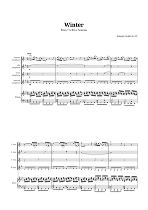 Book cover for Largo from Winter by Vivaldi for Sax Quartet and Piano