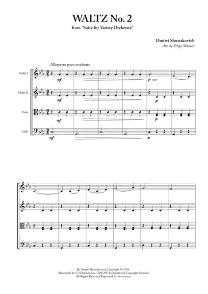 Waltz No. 2 for String Quartet image number null