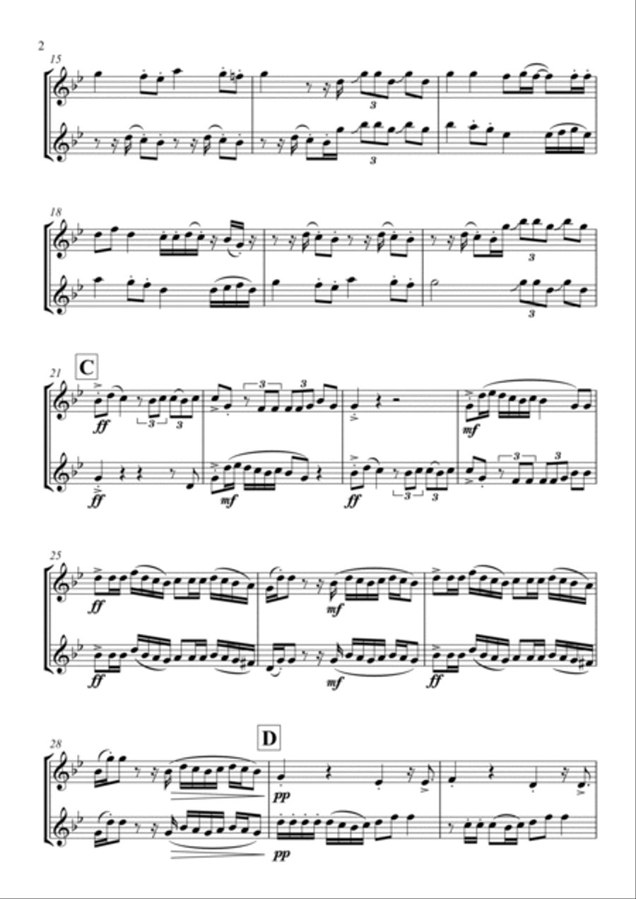 Hips Don't Lie Woodwind Duet scores gallery preview page 2