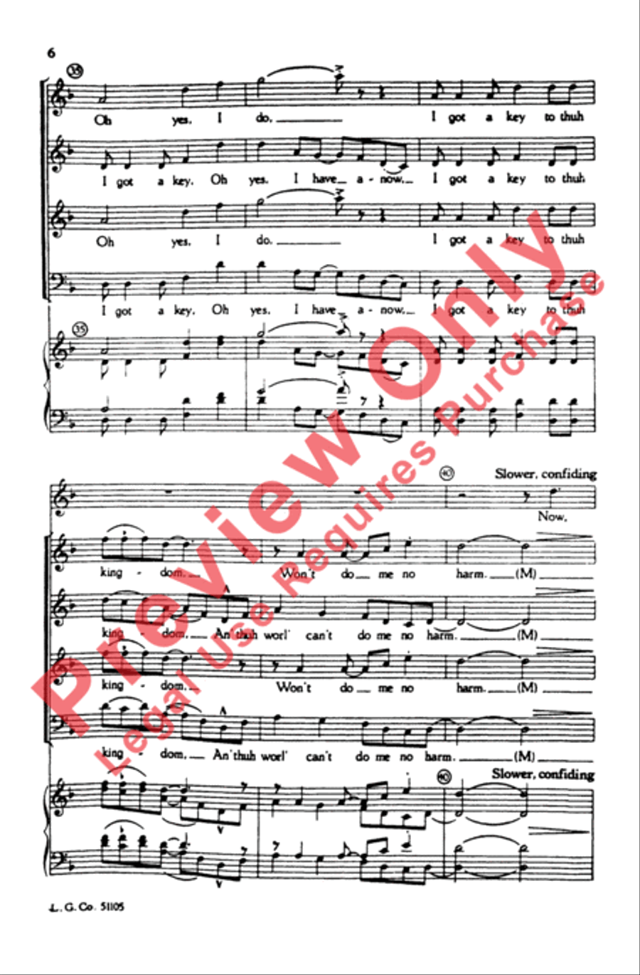 I Got a Key 4-Part scores gallery preview page 6