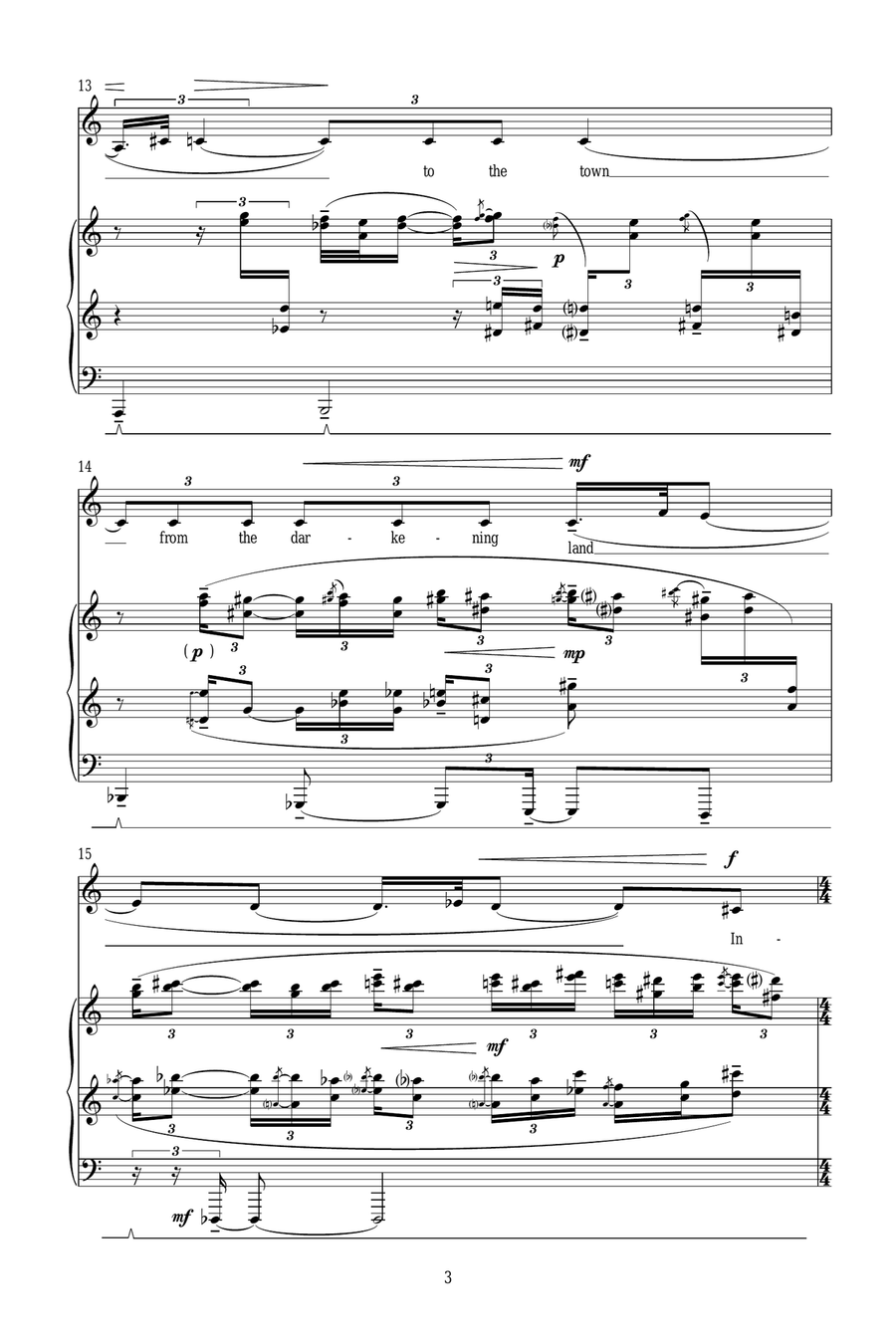 Nobody Comes (for low voice and piano) Piano, Vocal scores gallery preview page 3