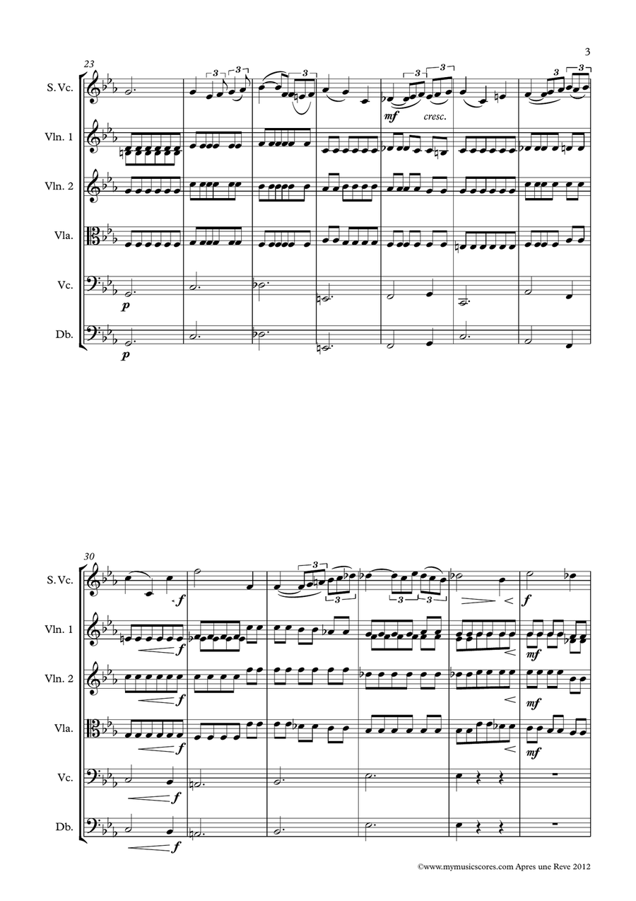 Faure Apres un Reve Cello and String Orchestra String Orchestra scores gallery preview page 4