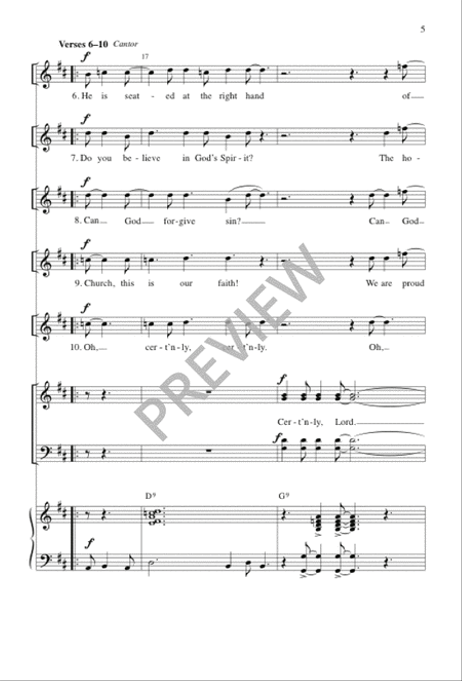 Do You Believe / Certainly, Lord 4-Part scores gallery preview page 5