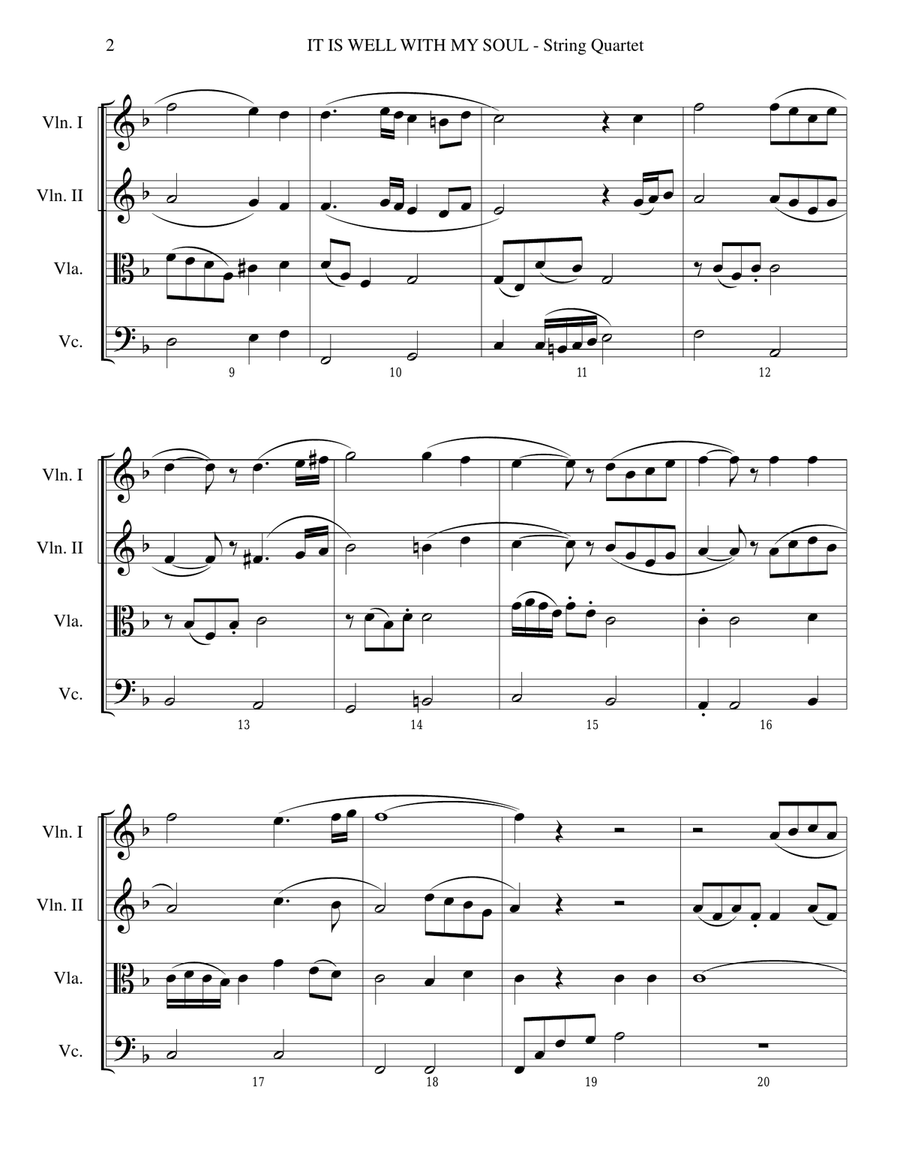 It Is Well With My Soul (String Quartet Score and Parts) String Quartet scores gallery preview page 2