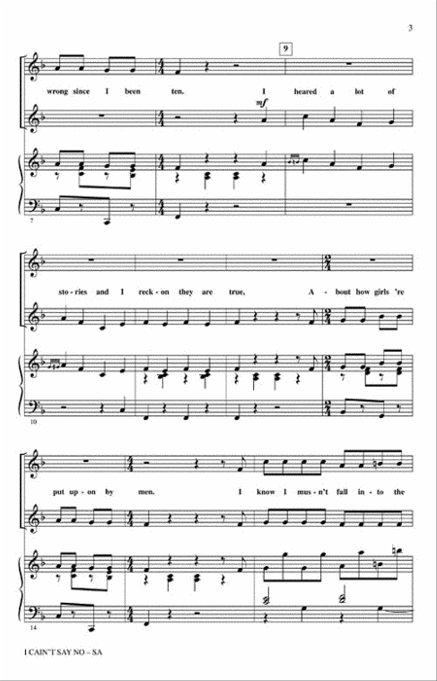 I Cain't Say No I Cain't Say No SA scores gallery preview page 3