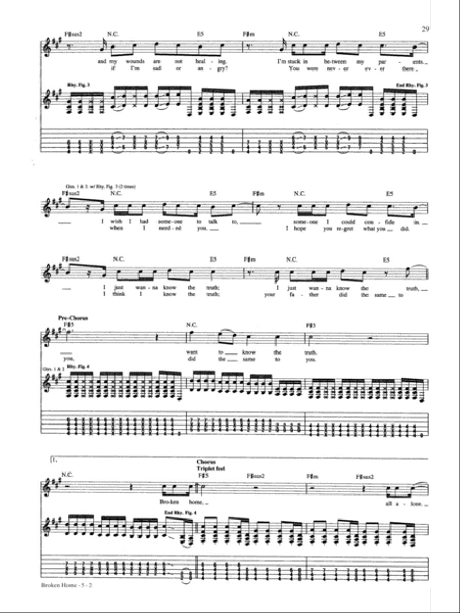 Broken Home Guitar Tablature scores gallery preview page 2