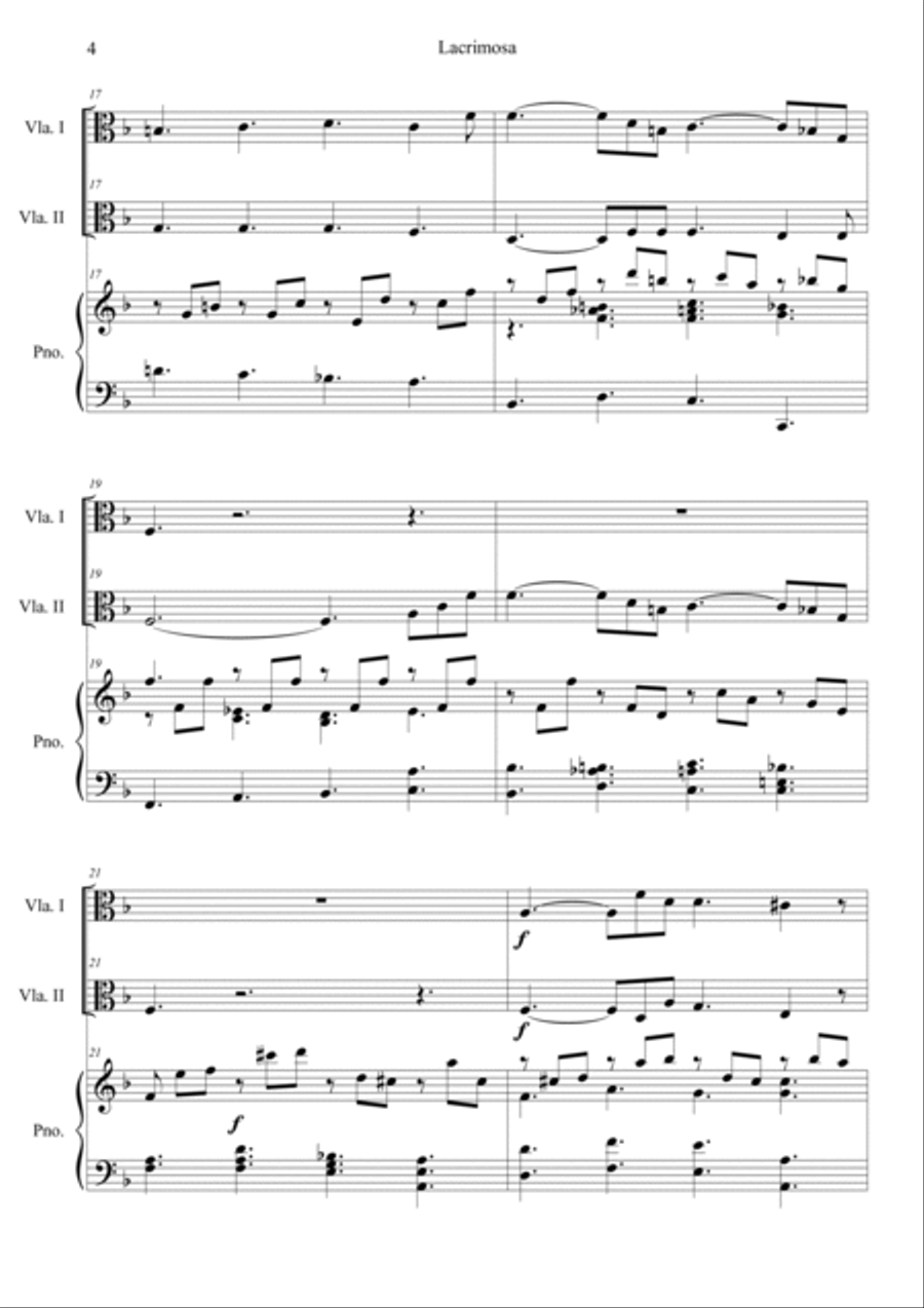 Mozart: Requiem K.626 6.Lacrimosa Viola scores gallery preview page 4