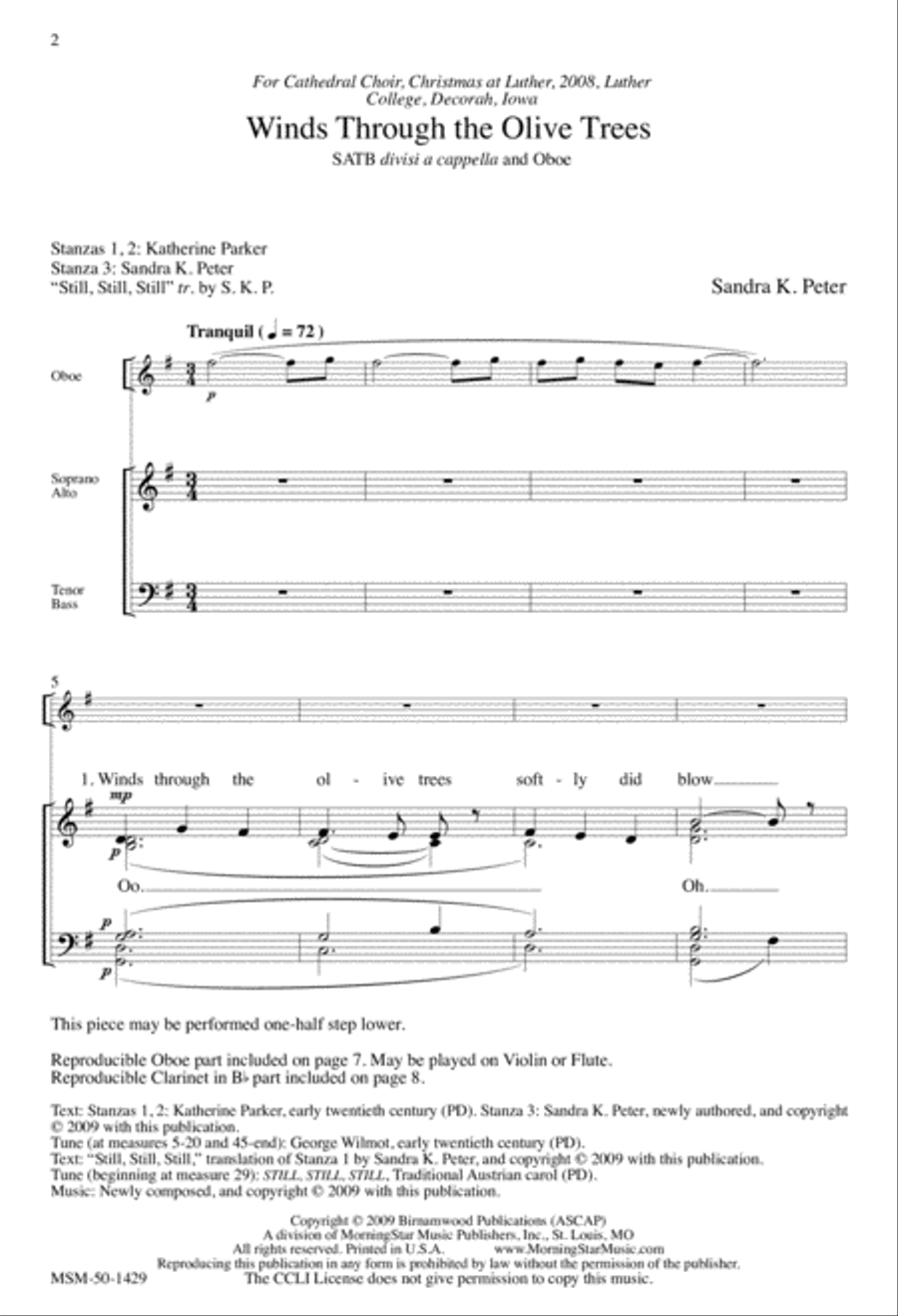 Winds Through the Olive Trees Divisi scores gallery preview page 2