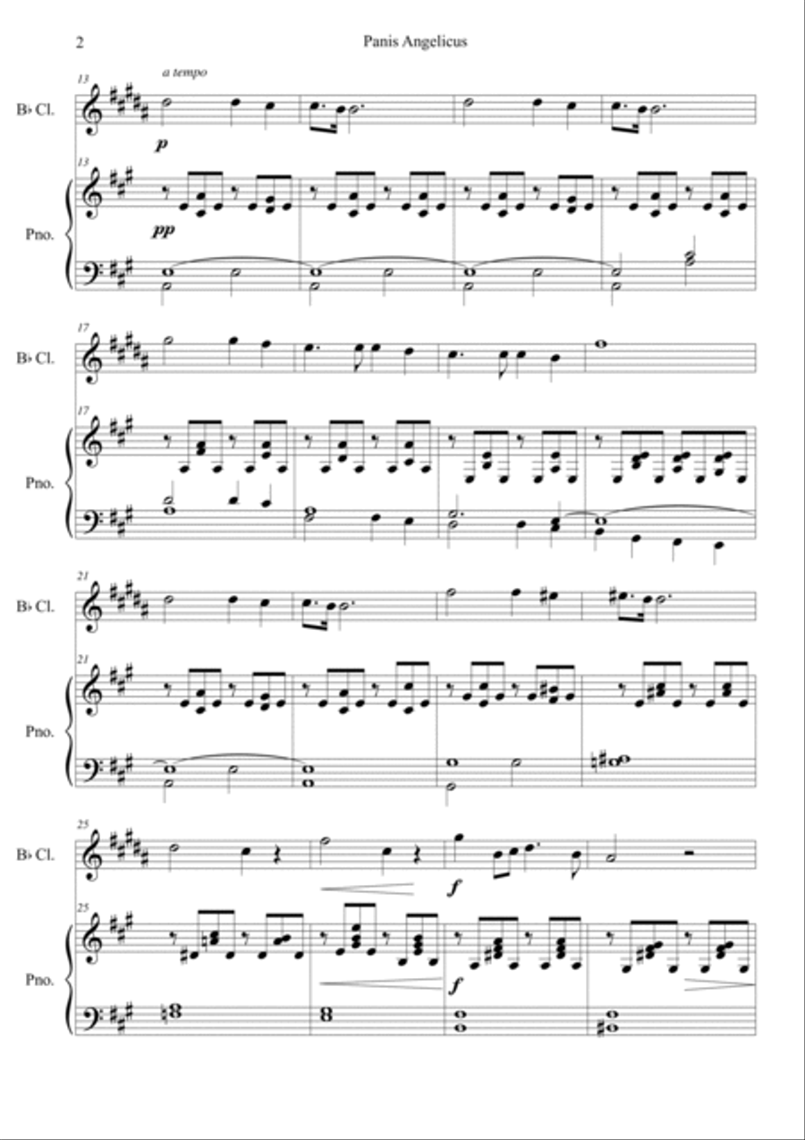 Panis Angelicus Clarinet Solo scores gallery preview page 2