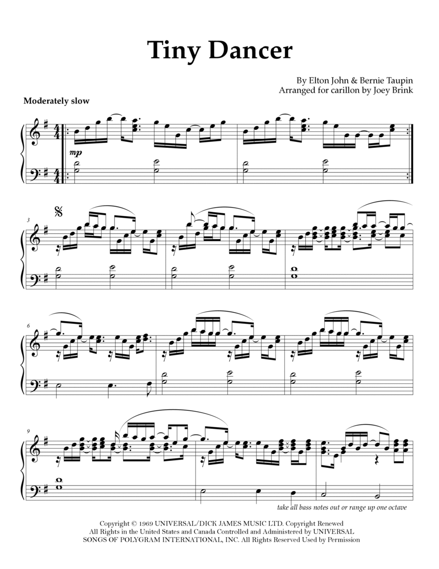 Tiny Dancer Carillon scores gallery preview page 1