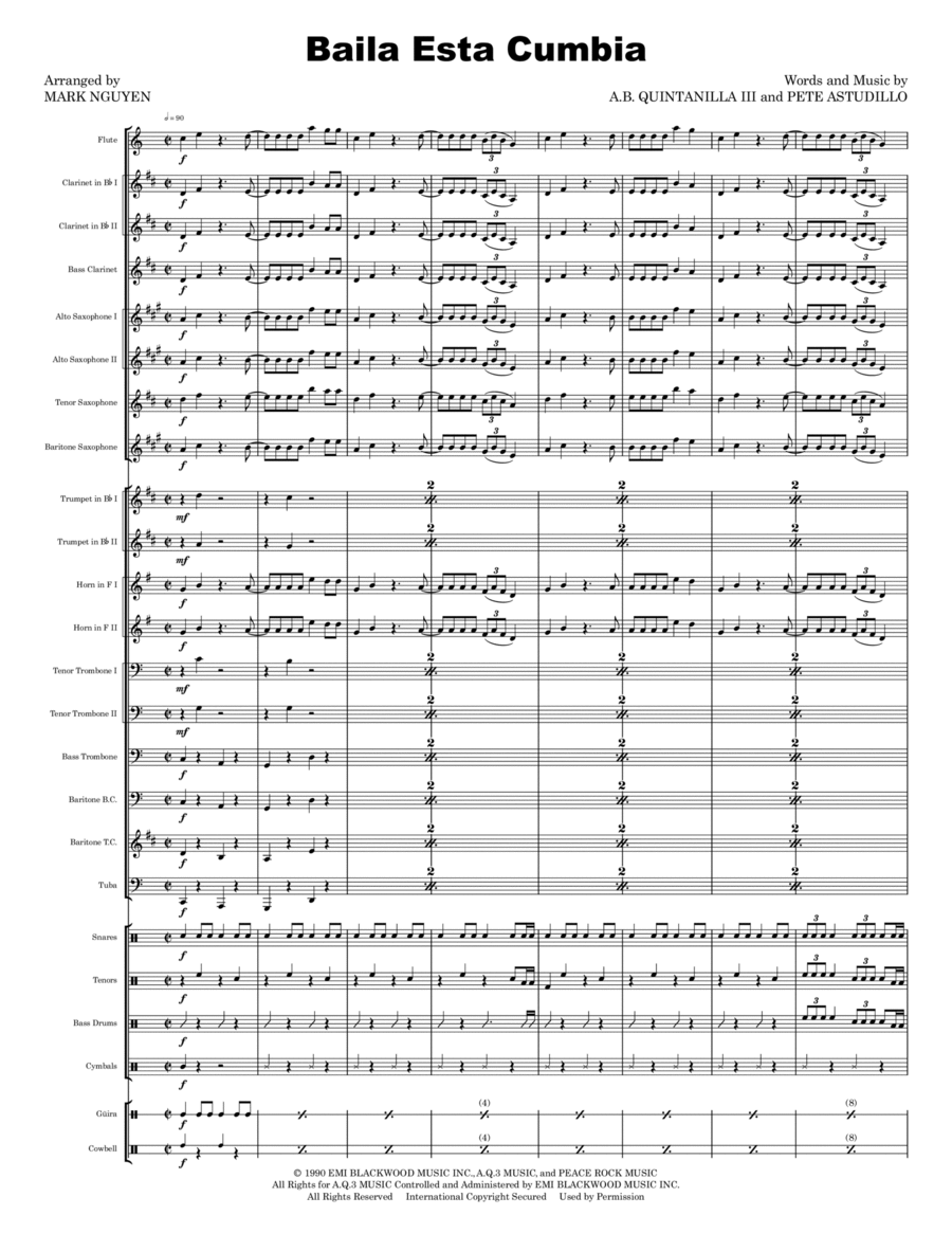 Baila Esta Cumbia Marching Band scores gallery preview page 1