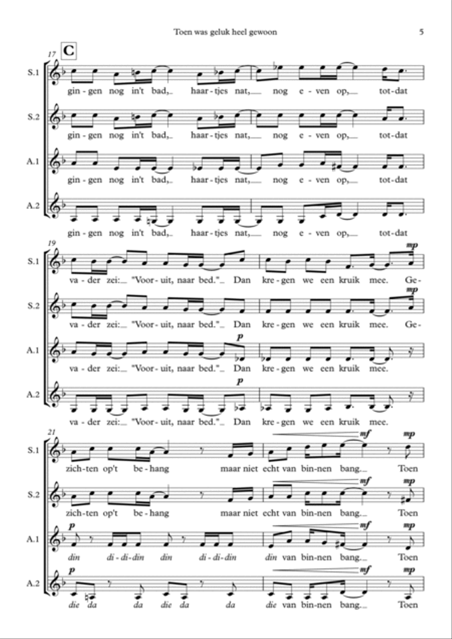 Toen Was Geluk Heel Gewoon (score & P.m.) SSAA scores gallery preview page 5