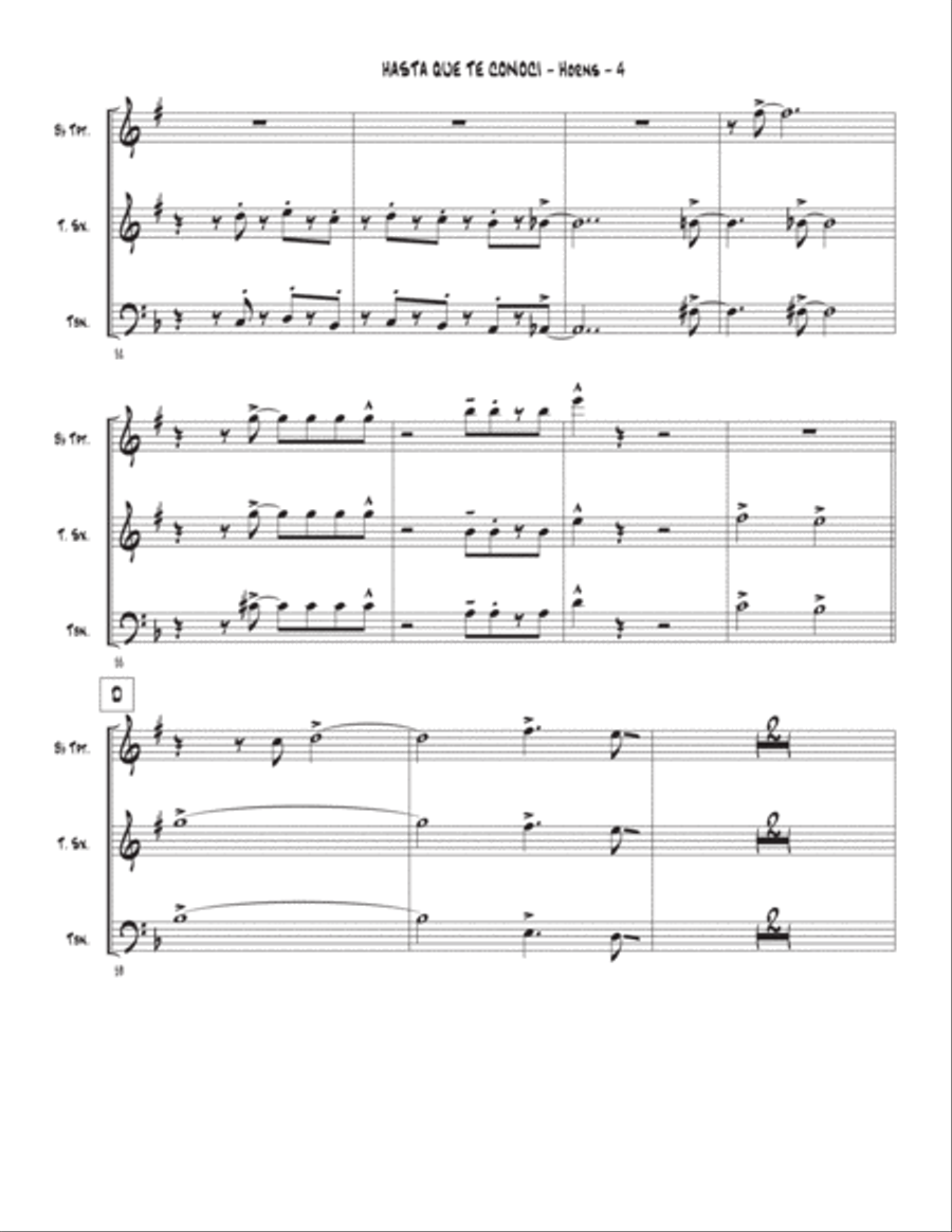 Hasta Que Te Conoci Tenor Saxophone scores gallery preview page 4