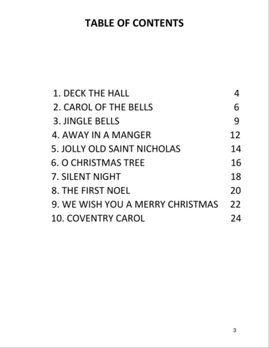 10 CHRISTMAS SONGS FOR FINGERSTYLE GUITAR Acoustic Guitar scores gallery preview page 4