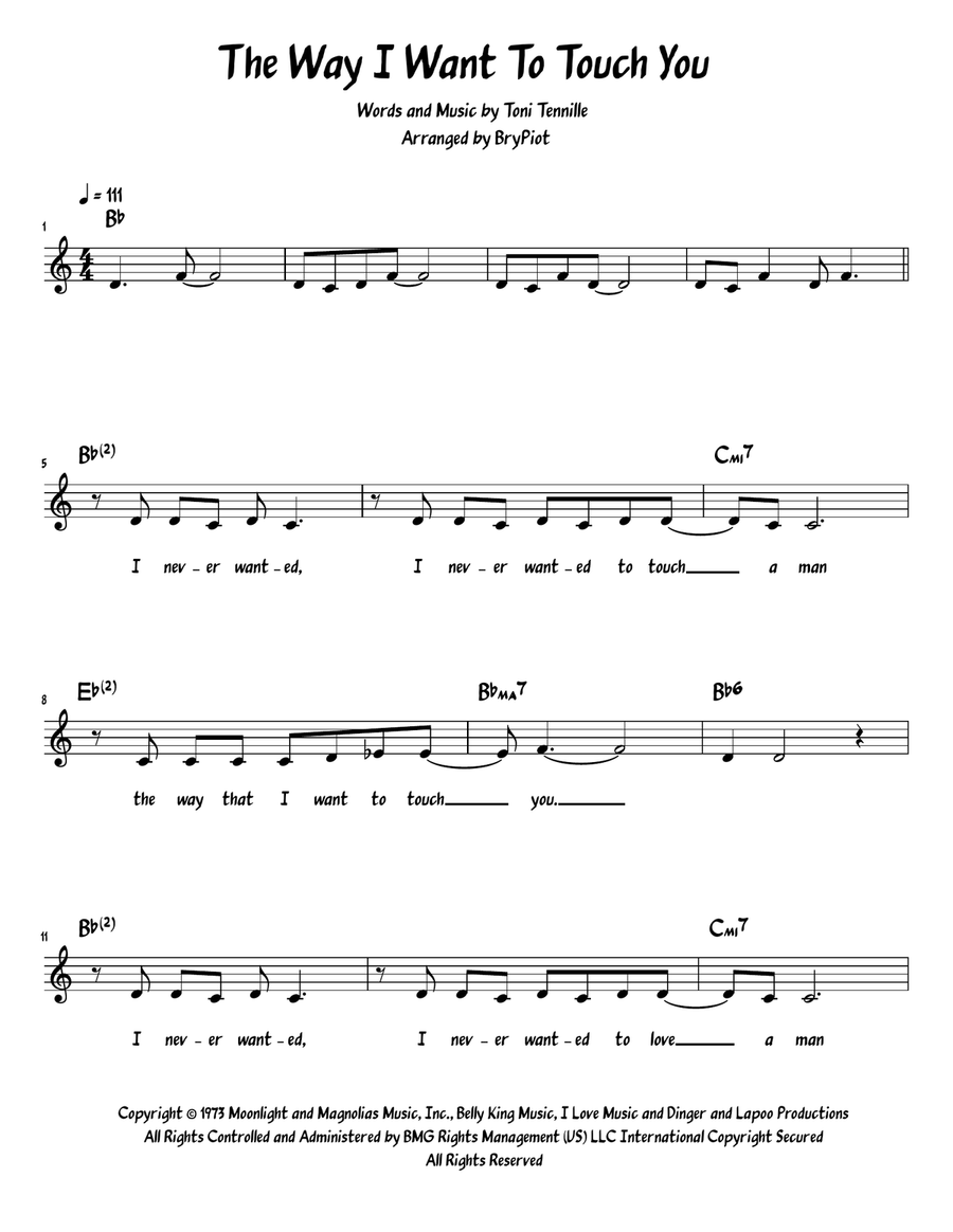 The Way I Want To Touch You Piano scores gallery preview page 1