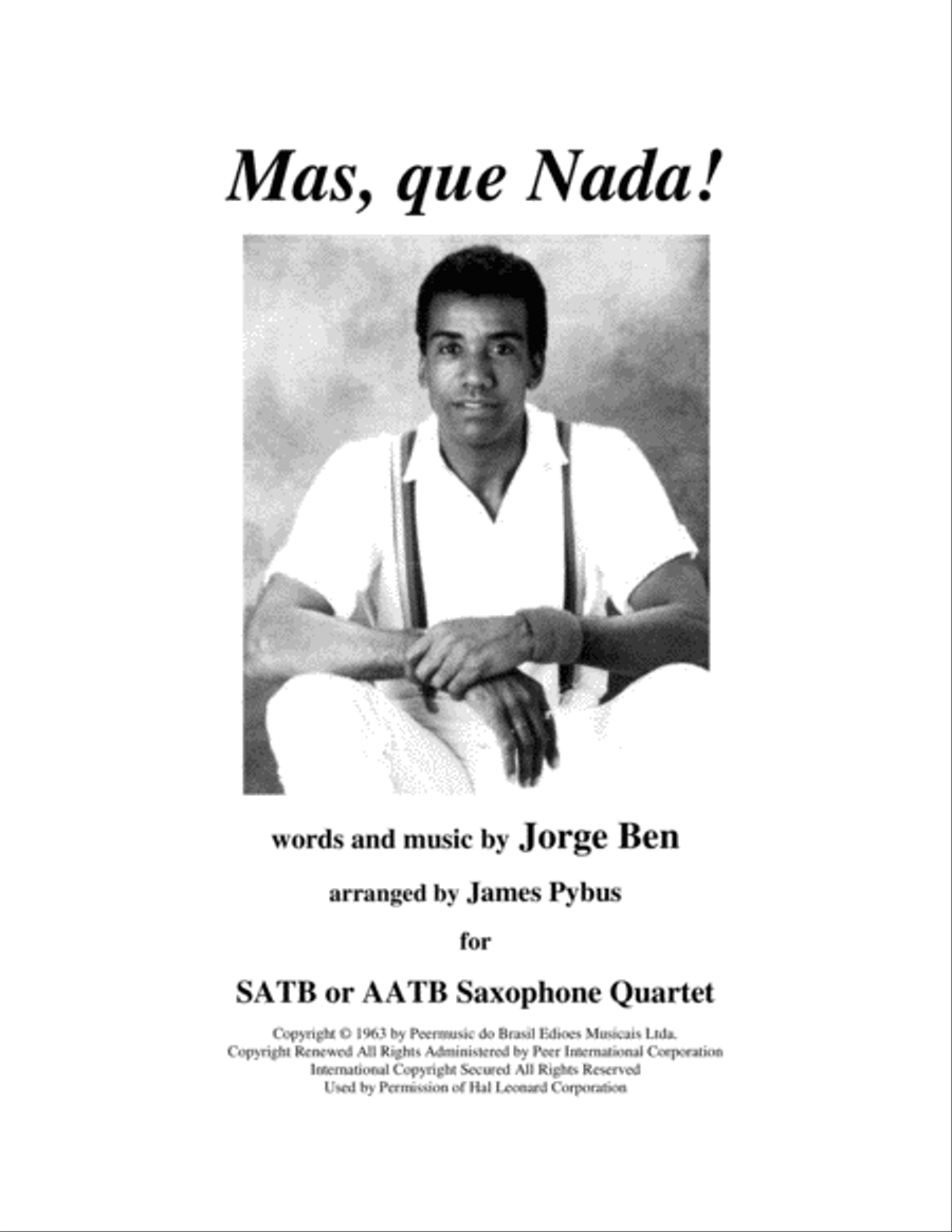 Mas Que Nada Saxophone Quartet scores gallery preview page 1