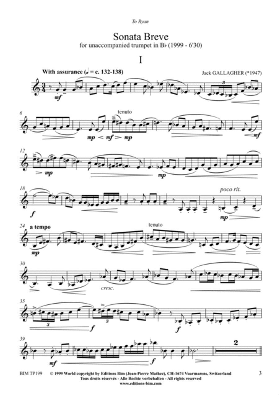 Sonata breve Trumpet Solo scores gallery preview page 2