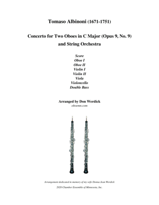 Concerto for Two Oboes in C Major, Op. 9 No. 9 and String Orchestra