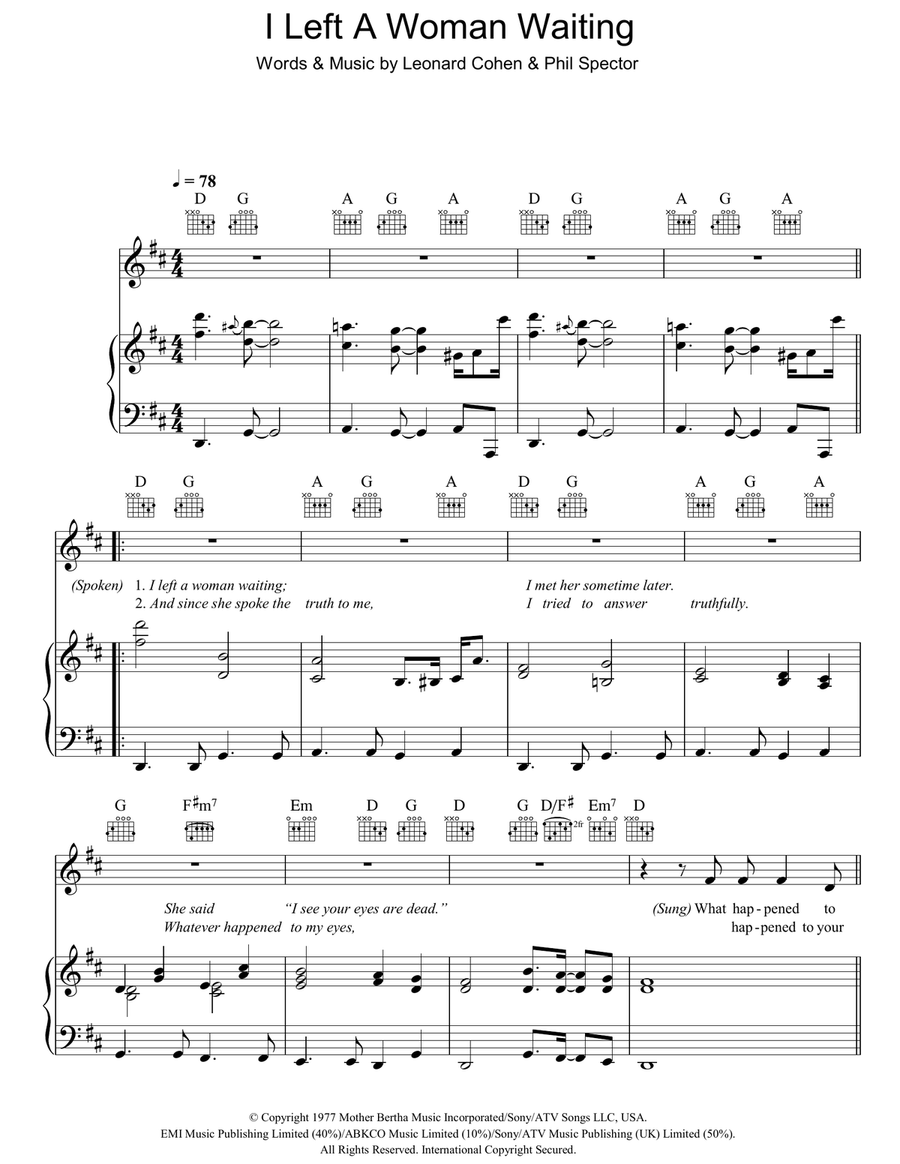 I Left A Woman Waiting I Left A Woman Waiting Acoustic Guitar scores gallery preview page 1