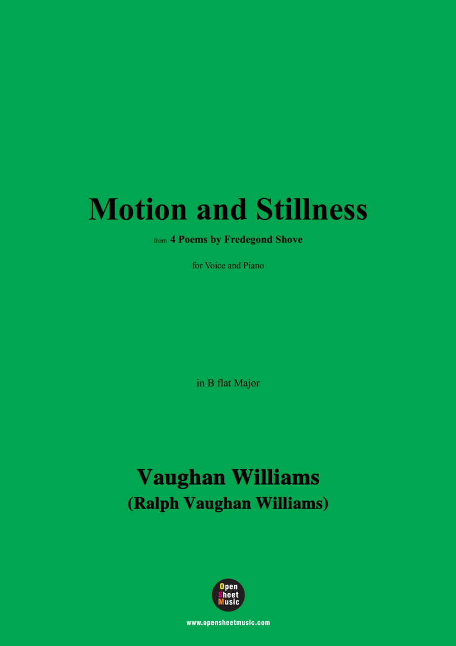 Vaughan Williams-Motion and Stillness(1925),in B flat Major Voice scores gallery preview page 1