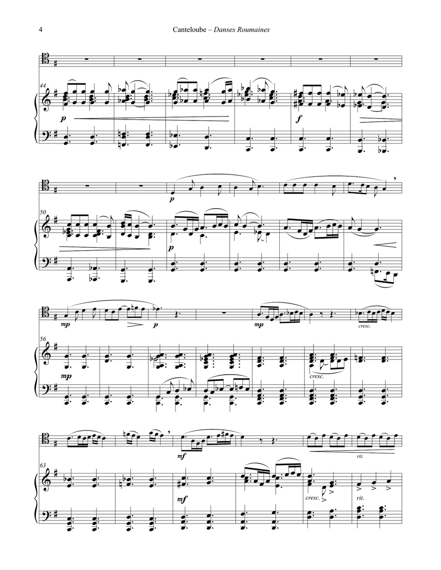 Danses Roumaines for Trombone and Piano Piano scores gallery preview page 4