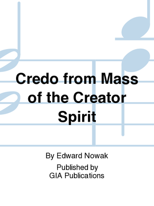 Book cover for Credo from "Mass of the Creator Spirit" - Choral edition