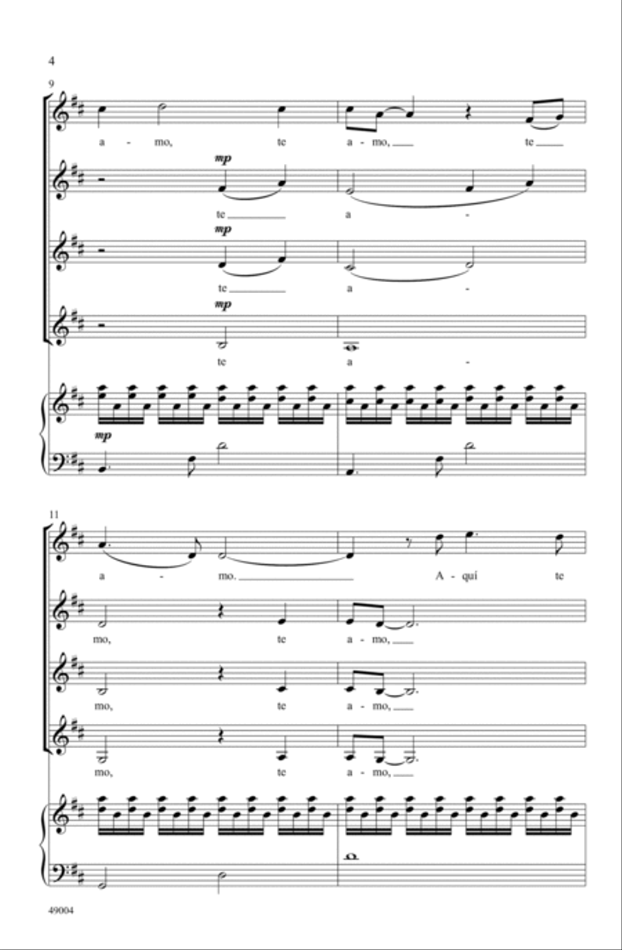 Aquí Te Amo Choir scores gallery preview page 3