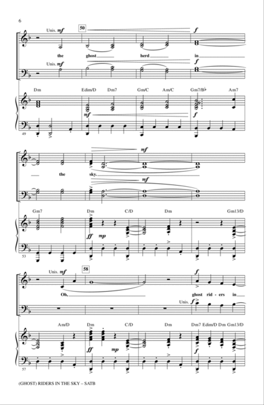 (Ghost) Riders In The Sky (A Cowboy Legend) 4-Part scores gallery preview page 5